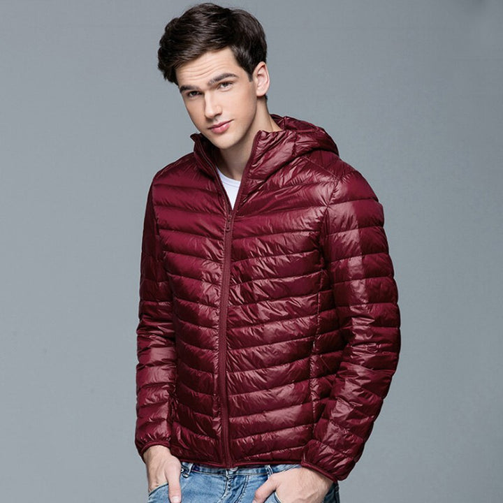 Jaqueta Puffer Impermeável Masculina com Bolsos e Capuz Removível